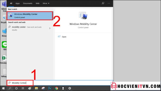 Sử dụng Windows Mobility Center 