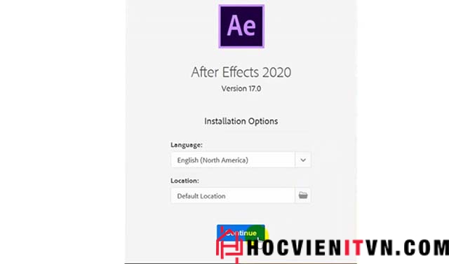 Cài đặt Adobe after effects 2020