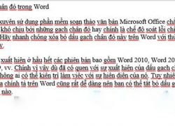 Lỗi gạch chân đỏ trong word