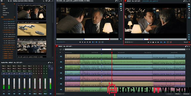 Giao diện chỉnh sửa video của phần mềm Lightworks