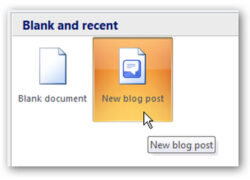 Tính năng viết blog trên Word 2007